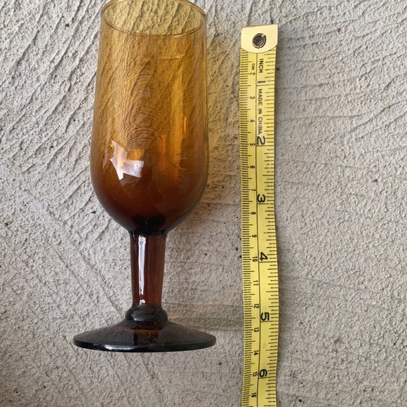 Vintage Dining Vintage 55 Set Of Amber Shot Glasses With Stems